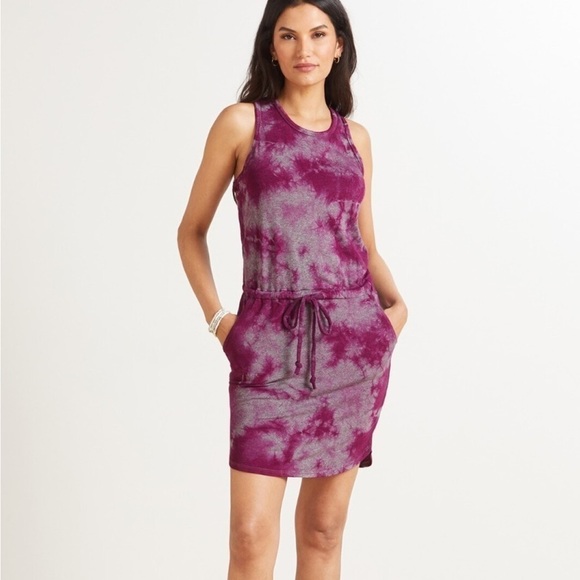 Sundry for Evereve NWT The Weekender Dress Racerback Berry Tie Dye Size 1/Small - Picture 1 of 10